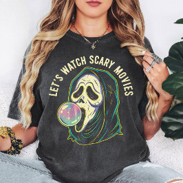 Ghost Face Laten we Griezelfilms Kijken Bubble Gum T-shirt
