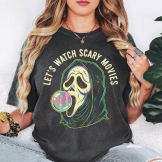 Ghost Face Laten we Griezelfilms Kijken Bubble Gum T-shirt