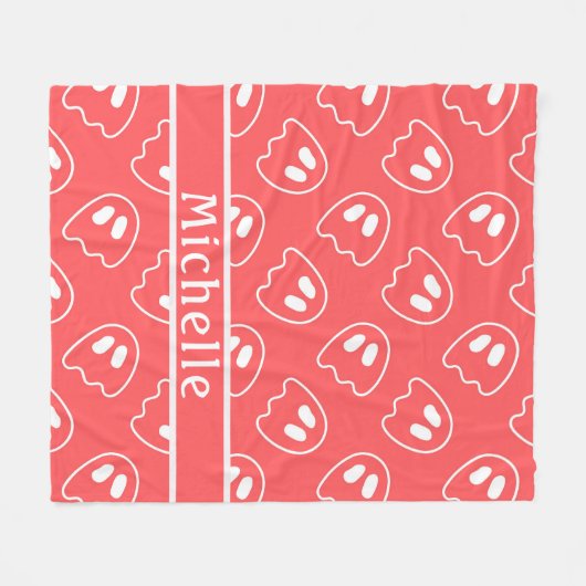 Ghost Face Pattern Coral Fleece Deken (Voorkant (Horizontaal))