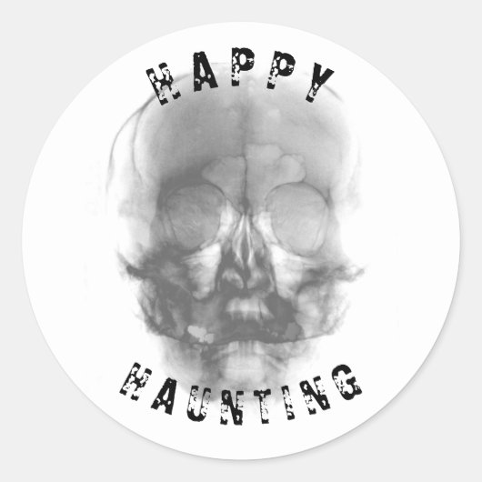Ghost Face Skull Halloween Griezelfeest Ronde Sticker (Voorkant)