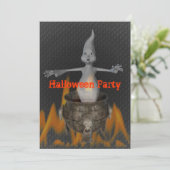 Ghost Flames Halloween Invitation Kaart (Staand voorkant)