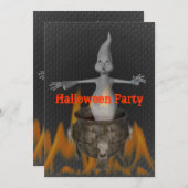 Ghost Flames Halloween Invitation Kaart (Voorkant / Achterkant)
