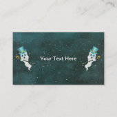 Ghost Floating in Night Sky Top Hat Fancy Cane Visitekaartje (Achterkant)