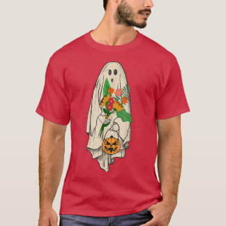  Ghost Floral Cute Graphic Halloween Spooky T-shirt
