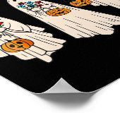 Ghost Floral Groovy  Retro Halloween Costum Poster (Hoek)