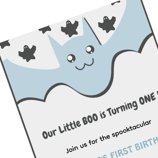 Ghost Flying Little boo Halloween 1e verjaardag Kaart