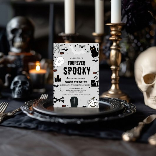 Ghost Fourever Spooky Halloween 4e verjaardagsfees Kaart