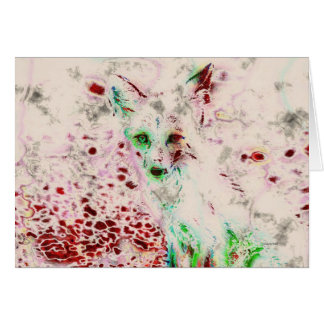 Ghost Fox Eyes Red en White Art Card