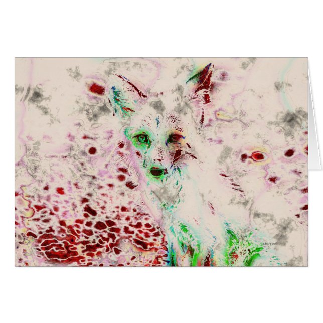 Ghost Fox Eyes Red en White Art Card (Voorkant Horizontaal)