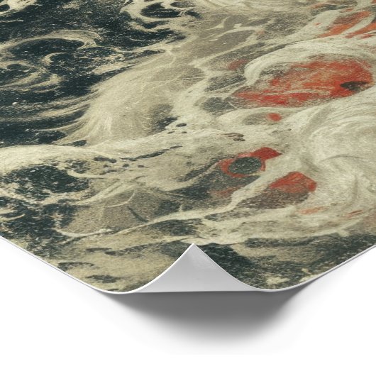 Ghost Fox Miyazaki Hayao Style handgetekend Poster (Hoek)