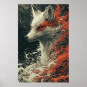 Ghost Fox Miyazaki Hayao Style handgetekend Poster (Voorkant)