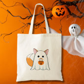 Ghost Fox uit voor Halloween Tote Bag