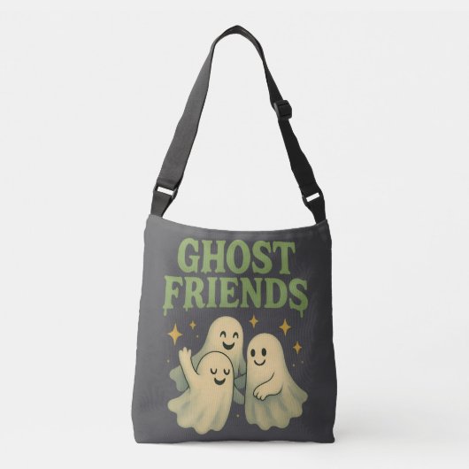 Ghost Friends - Grijs Crossbody Tas (Voorkant)