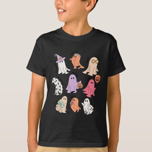 Ghost Friends Halloween AAC SLP Squad Speech Langu T-shirt (Voorkant)