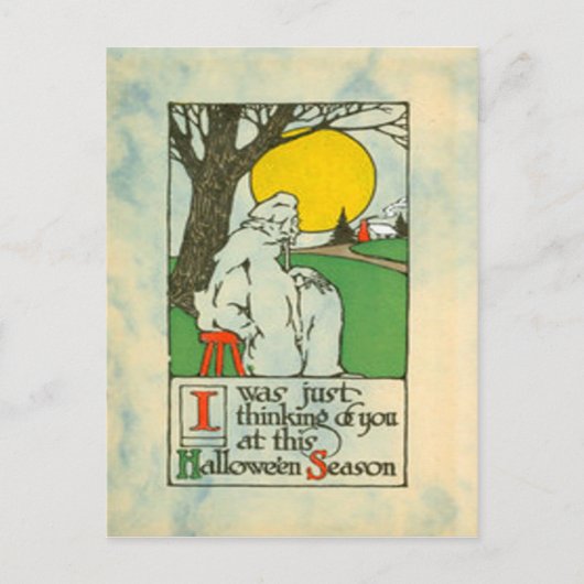 Ghost Full Moon Tree Briefkaart (Voorkant)