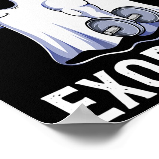 Ghost Funny Gym Workout Bodybuilding Humor Spooky Poster (Hoek)