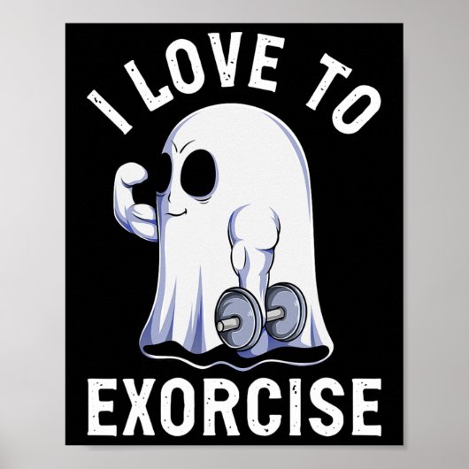Ghost Funny Gym Workout Bodybuilding Humor Spooky Poster (Voorkant)