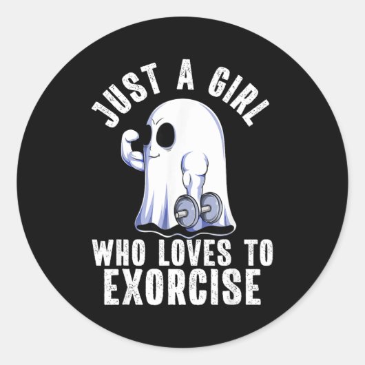 Ghost Funny Gym Workout Bodybuilding Soky Hallowee Ronde Sticker (Voorkant)