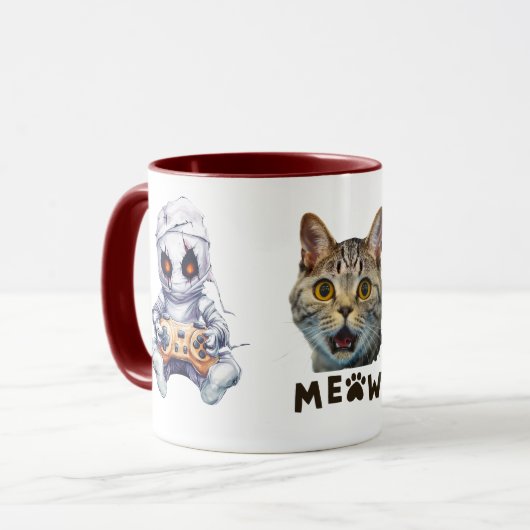 Ghost Gamer en Meow Cat Spooky Mok (Voorkant links)
