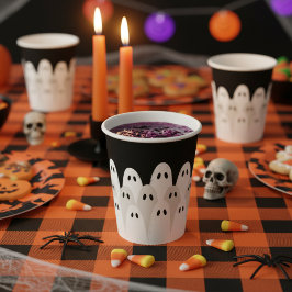 Ghost Gathering Halloween Papieren Bekers