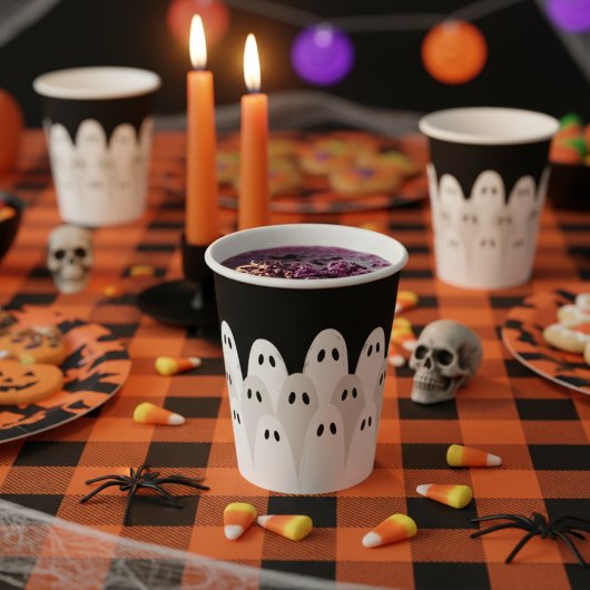 Ghost Gathering Halloween Papieren Bekers