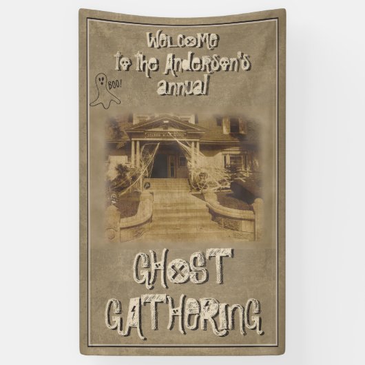Ghost Gathering Halloween Party (aanpasbaar) Spandoek (Verticaal)