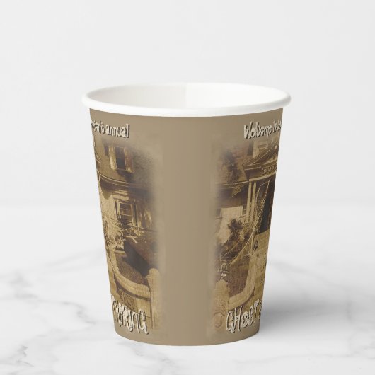 Ghost Gathering Halloween Party Papieren Bekers (Links)