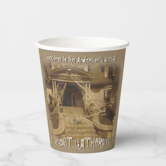 Ghost Gathering Halloween Party Papieren Bekers (Voorkant)