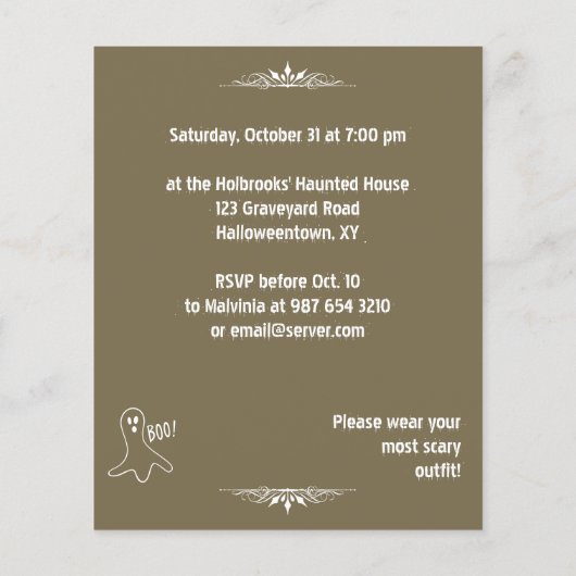 Ghost Gathering in Haunted House Flyer (Achterkant)