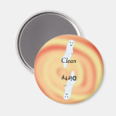 Ghost gele oranje wervelkolom vuile schone vaatwas magneet (Voorkant / Achterkant)