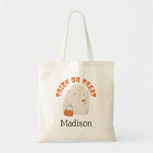 Ghost Gepersonaliseerde Halloween Tote Bag (Voorkant)