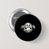 Ghost Gewichtheffen Grappige Ghost Workout Hallowe Ronde Button 5,7 Cm (Voorkant /achterkant)