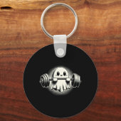 Ghost Gewichtheffen Grappige Ghost Workout Hallowe Sleutelhanger (Voorkant)