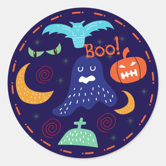 Ghost gezegde boe grappig Halloween Ronde Sticker (Voorkant)