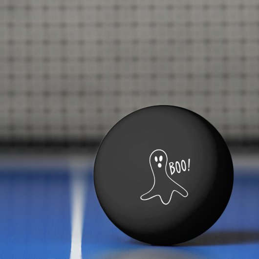 Ghost Gezegde Boo White Outline on Black Pingpongbal (Net)