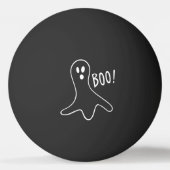 Ghost Gezegde Boo White Outline on Black Pingpongbal (Voorkant)