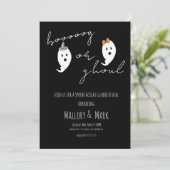 Ghost Ghoul Halloween Gender Release Party Black Kaart (Staand voorkant)