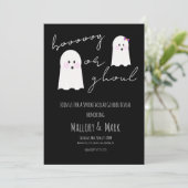 Ghost Ghoul Halloween Party Gender onthulling Blac Kaart (Staand voorkant)