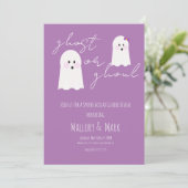 Ghost Ghoul Halloween Party Gender onthulling Paar Kaart (Staand voorkant)