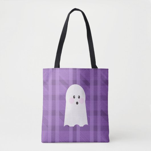 Ghost Ghoul Paars Pset Halloween Tote Bag (Voorkant)
