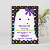 Ghost Girl Halloween | Kinder halloween Birthday Kaart (Staand voorkant)