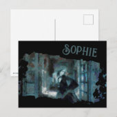 Ghost Girl in Blue – Haunting Surreal Art Briefkaart (Voorkant / Achterkant)