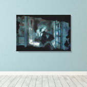 Ghost Girl in Blue – Haunting Surreal Art Canvas Afdruk (Insitu (Houten vloer))