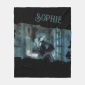 Ghost Girl in Blue – Haunting Surreal Art Fleece Deken (Voorkant)