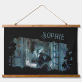 Ghost Girl in Blue – Haunting Surreal Art Hangend Wandkleed (Voorkant)