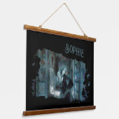 Ghost Girl in Blue – Haunting Surreal Art Hangend Wandkleed (Gebogen)