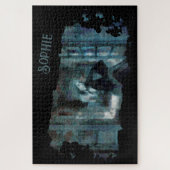 Ghost Girl in Blue – Haunting Surreal Art Legpuzzel (Verticaal)