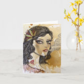 Ghost Girl Notecard Kaart (Gele Bloem)