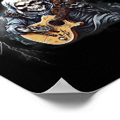 Ghost Gitaar Cool Gitaar Speler Skelet Handen Gui Poster (Hoek)