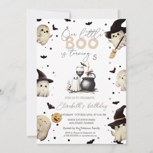 Ghost Glass Candle Halloween Kaart (Voorkant)